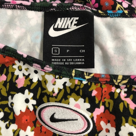 Nike Dual Ditsy Floral Bodycon Cami Dress Swoosh Logo Straps Dark Floral Size S - Picture 9 of 9